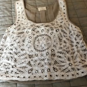 Crochet Tank Top with Sheer Back